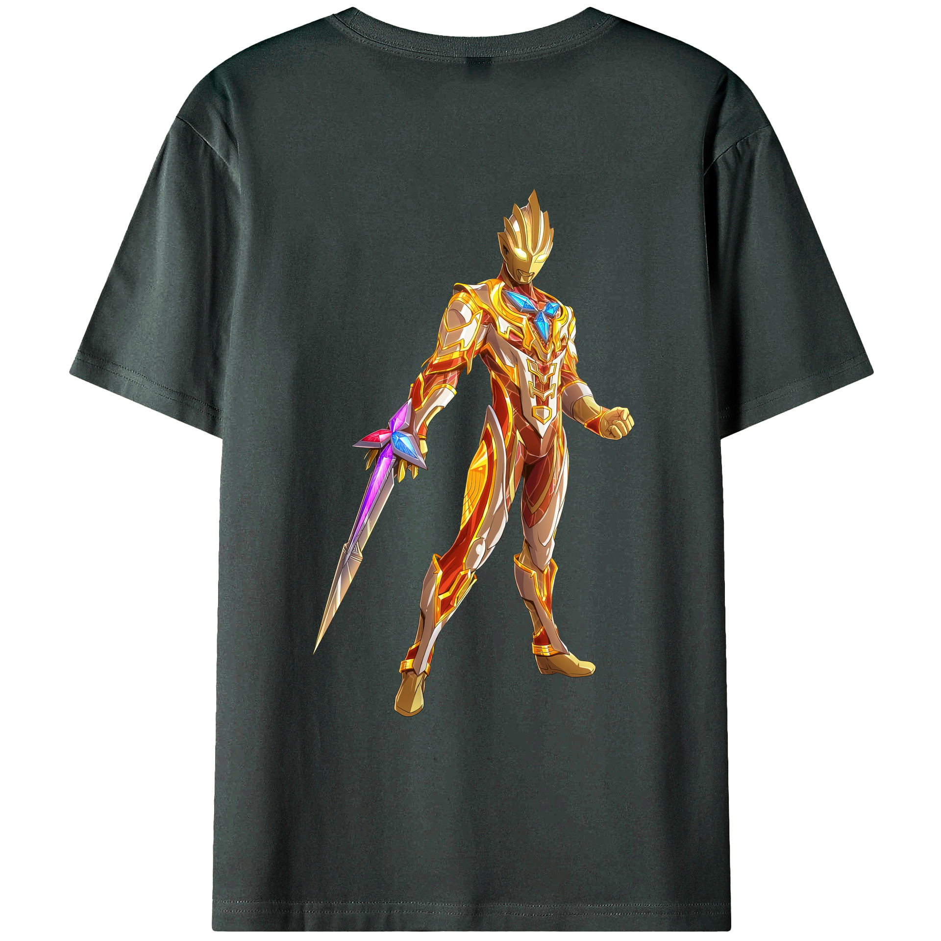 （画像用） ウルトラマン Ultraman 綿100％ メンズ半袖Tシャツ（バックプリント） 通気性